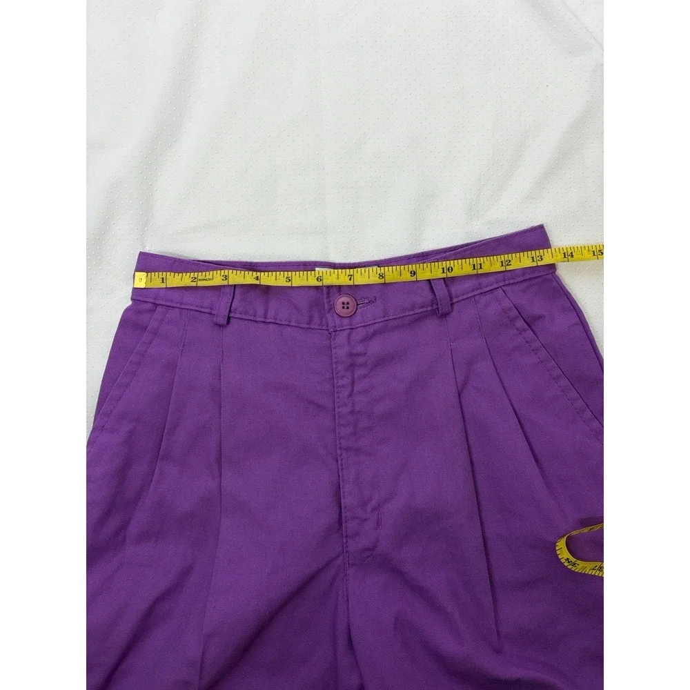 Britannia Vintage Purple High Rise Pleated Bermuda Shorts 27